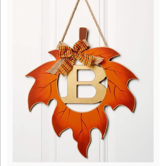 𝅺Harvest Leaf Monogram Letter B, Door Hanger decor - Picture 1 of 3